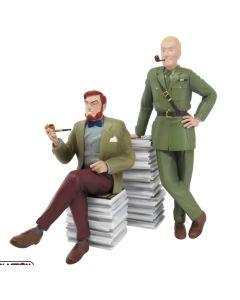BLAKE EN MORTIMER COLLECTOYS BEELDEN SET: MET BOEKENSTAPELS